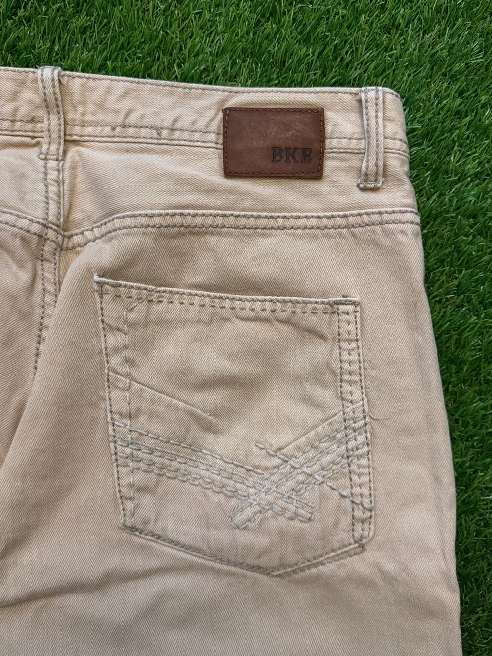 Mens Cream BKE Carter jeans